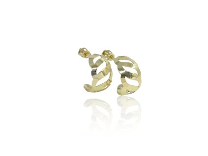 Náušnice půlkruh prořezávaný, 15 mm, 2,90 g, Au 585