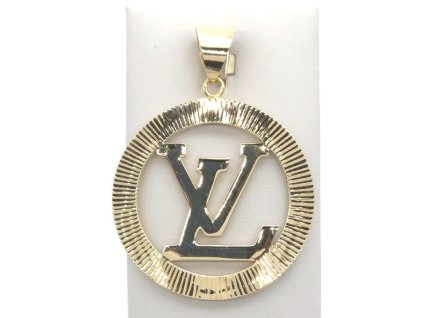 Přívěšek LV se zirkony, 40 mm, 8,37 g, Au 585