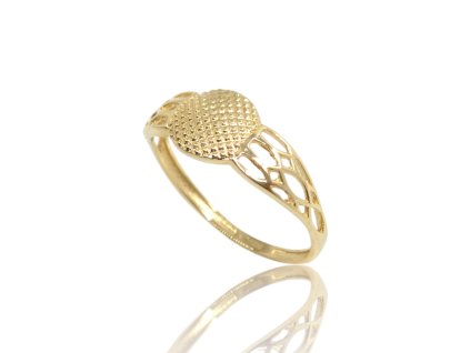 Zlatý prsten gravírovaný, v. 54, 1,04 g, Au 585