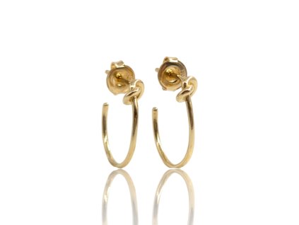 Zlaté náušnice kroužek s uzlem, 1,72 g, Au 585