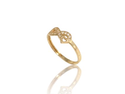 Prsten nekonečno se zirkony, v. 57, 1,45 g, Au 585