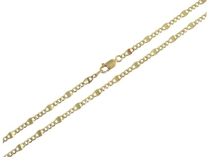 Řetízek smashed Figaro plný, 47 cm, 5,21 g, Au 585