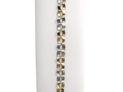 Náramek 18,5 cm, 4,99 g, žluté a bílé Au 585
