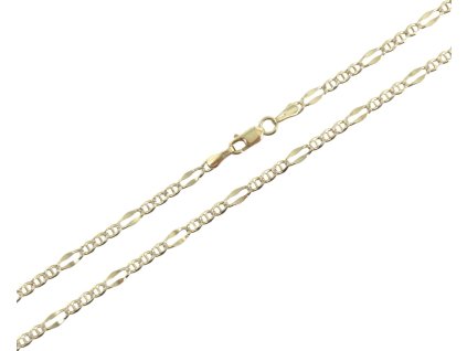 Řetízek smashed Figaro plný, 45 cm, 4,07 g, Au 585