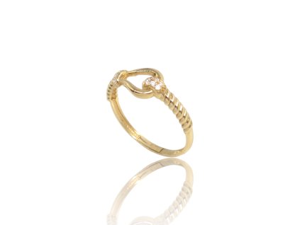 Zlatý prsten se zirkony, v. 56, 1,38 g, Au 585