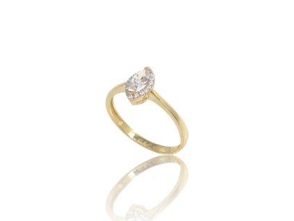 Zlatý prsten se zirkony, v. 58, 1,79 g, Au 585