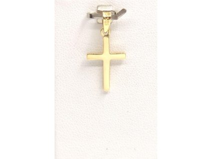 Zlatý přívěsek křížek, 0,91 g, Au 585