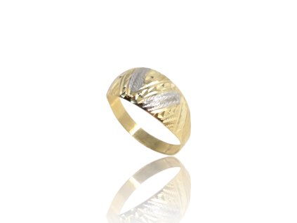 Zlatý prsten gravírovaný, v. 54, 1,18 g, Au 585