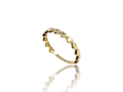 Zlatý prsten se srdíčky, v. 54, 1,18 g, Au 585