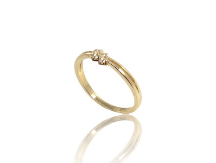 Zlatý prsten se zirkony, v. 56, 1,74 g, Au 585