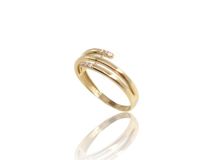 Zlatý prsten se zirkony, v. 55, 1,65 g, Au 585