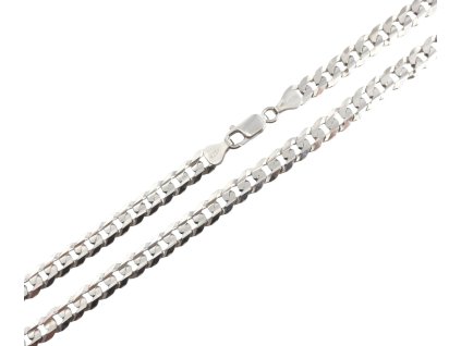 Stříbrný řetízek Pancr, 60 cm, rhodiovaný, Ag 925