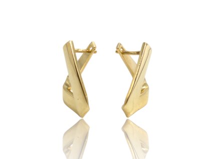 Zláté náušnice trojúhelník, 4,47 g, Au 585