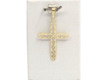 Zlatý přívěsek křížek, 0,53 g, Au 585