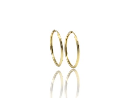 Zlaté náušnice - kruhy 25 mm, 1,69 g, Au 585