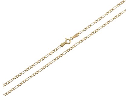 Zlatý řetízek Figaro, 50 cm, 2,78 g, Au 585