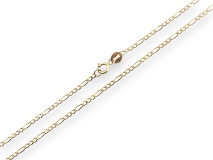 Zlatý řetízek Figaro plný, 55 cm, 2,08 g, Au 585