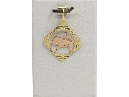 Zlatý přívěsek býk, 0,87 g, Au 585