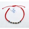náramek 0,47 kuličky 3a4 a hematit 4mm Au67 2
