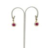Náušnice s červeným kamínkem, 1,84 g, Au 585