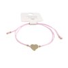 Náramek - srdce na růžové šňůrce, 0,50 g, Au 585