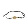 Náramek - strom života a kuličky, černá šňůrka 1,25 g, Au 585 0,92 g