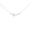 Stříbrný náhrdelník - křížek se zirkony, rhodiovaný, Ag 925