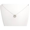 Stříbrný náhrdelník - kolečko se zirkony, rhodiovaný, Ag 925
