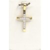 Zlatý přívěsek křížek se zirkony, 1,36 g, Au 585