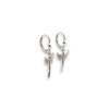 Stříbrné visací náušnice - Anděl se zirkony, rhodiované, Ag 925