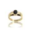 Zlatý prsten s tmavě modrým kamenem, v. 63, 4,85 g, Au 585