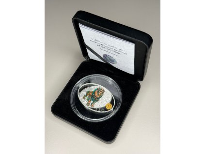 Stříbrná mince – Znamení zvěrokruhu: Lev (NIUE) – Proof, kolorovaná + certifikát + originální etue