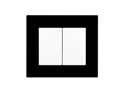 Dvojitý vypínač Obzor DECENTE - PLEXI (Schéma zapojení Přepínač střídavý dvojitý, řazení 6+6 (6+1), Varianty Rám: Plexi bílá, Kryt: bílý lesk)