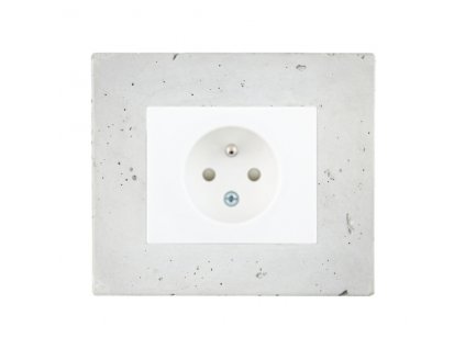 Zásuvka jednonásobná s clonkami DECENTE BETON (Typ Zásuvka s clonkami a přepěťovou ochranou)