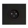 Zásuvka  VECTIS HLINÍK - jednonásobná s clonkam - černá (Varianta Rám: hliník černý, Kryt: bílý)