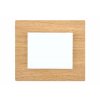 Minimalistický vypínač Obzor DECENTE - DŘEVO (Schéma zapojení Tlačítko s nulovou svorkou 1/0N, Varianty Rám: MDF mahagon, Kryt: bílý lesk)