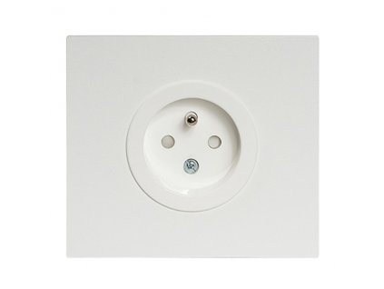 Zásuvka  VECTIS HLINÍK - jednonásobná s clonkam - bílá (Varianta Rám: hliník bílý, Kryt: černá mat)