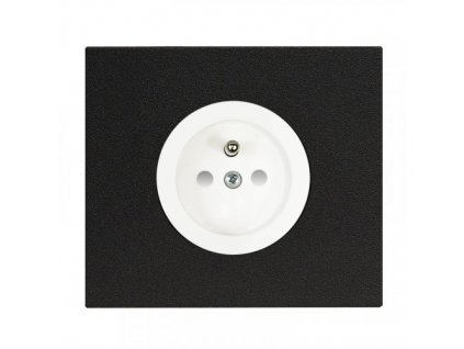 Zásuvka 2P+PE, černá s bílým krytem vectis obzor