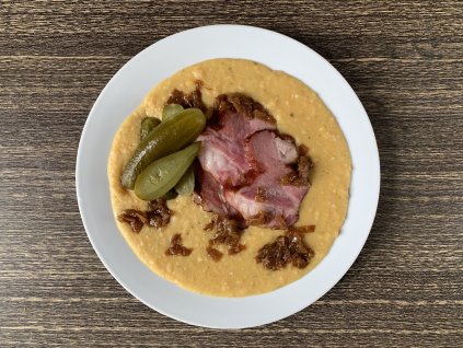 Uzená krkovice s Hrachovou kaší