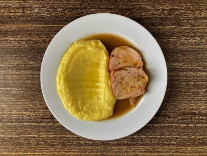 Kuřecí roláda, kaše