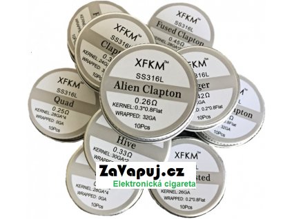 XFKM Clapton SS316 předmotané spirálky 0,36ohm 10ks