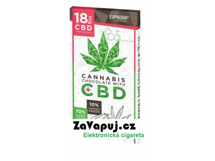 Canatura Euphoria Hořká čokoláda 95g s konopným semínkem a s CBD 18mg