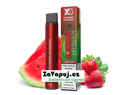 x4 bar jahoda a meloun strawberry watermelon jednorazova e cigareta