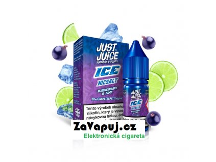 Liquid Just Juice SALT – ICE Blackcurrant & Lime (Ledový černý rybíz & limetka) 10ml 11mg