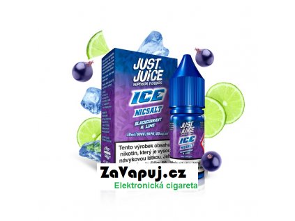 Liquid Just Juice SALT – ICE Blackcurrant & Lime (Ledový černý rybíz & limetka) 10ml 20mg