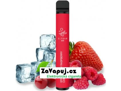 Elf Bar 600 elektronická cigareta Strawberry Raspberry Cherry Ice 20mg