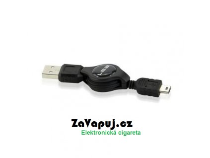 USB / Mini USB svinovací kabel pro elektronickou cigaretu (logo LEA)