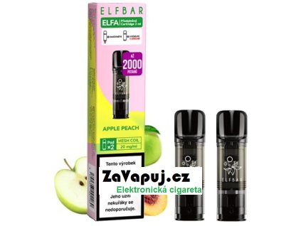 elf bar elfa pods cartridge 2pack apple peach 20mg