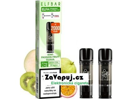 elf bar elfa pods cartridge 2pack kiwi passion fruit guava 20mg cz