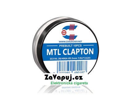 Předmotané spirálky Coilology Sandvik MTL Clapton SS316L (10ks) odpor 0,62ohm